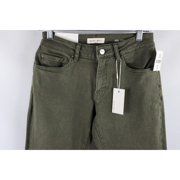 Warp + Weft Jeans Mens 28x30 Green Ams Amsterdam Slim Denim NWT - Picture 2 of 13